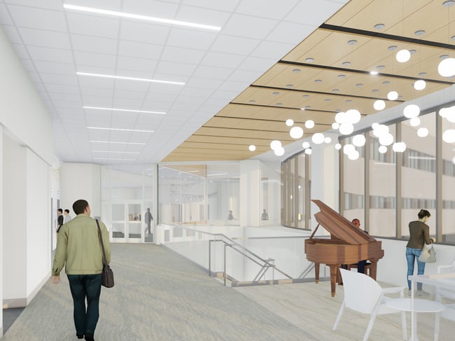 Rendering of the main lobby at UIHC Forevergreen Road