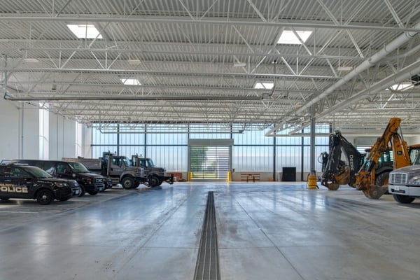 vehicles in Iowa City Public Works facility