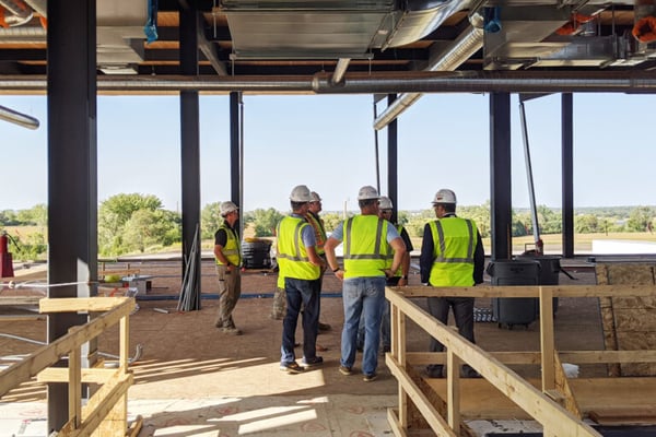 Construction workers on site