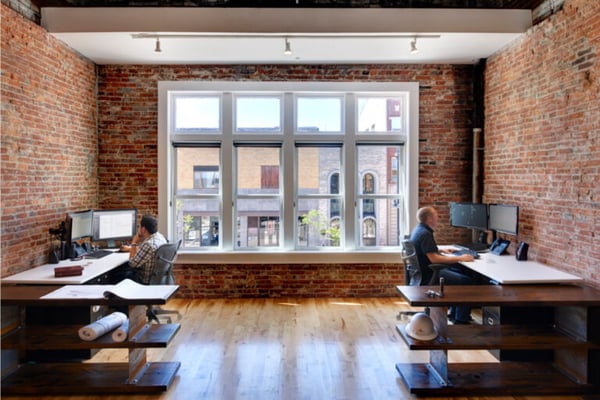 Employees in an office with daylight