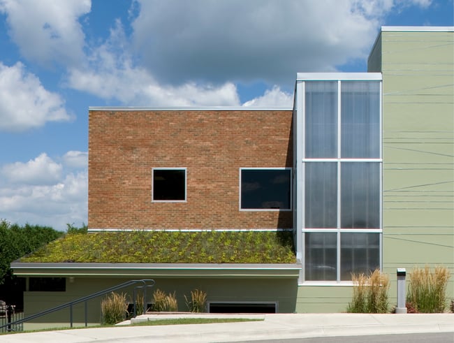a green roof at Willowwind School in Iowa City