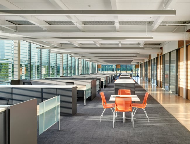 a workplace with daylight and views