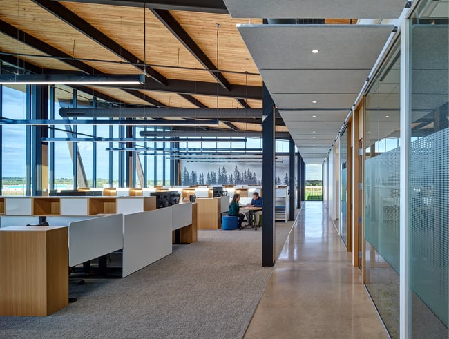 a workplace with high air quality