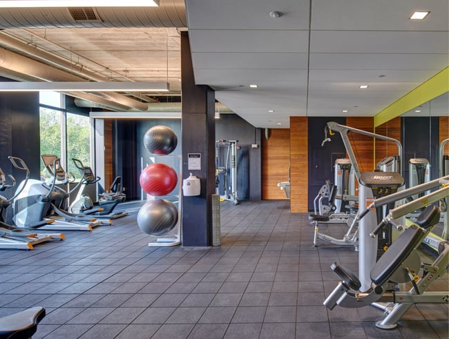 fitness center at a housing development in Iowa City