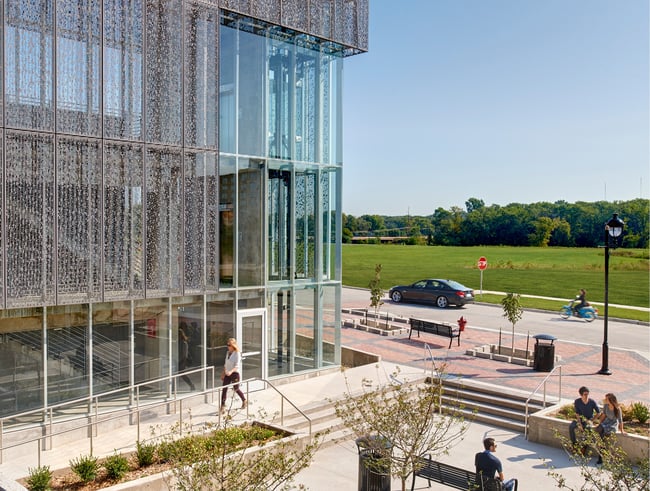 intermodal building with a ADA accessible ramp