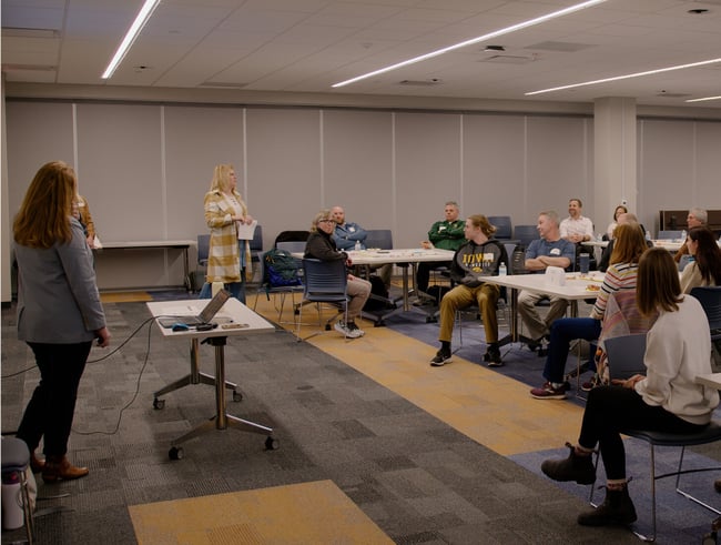 a community group in a visioning workshop with an architect