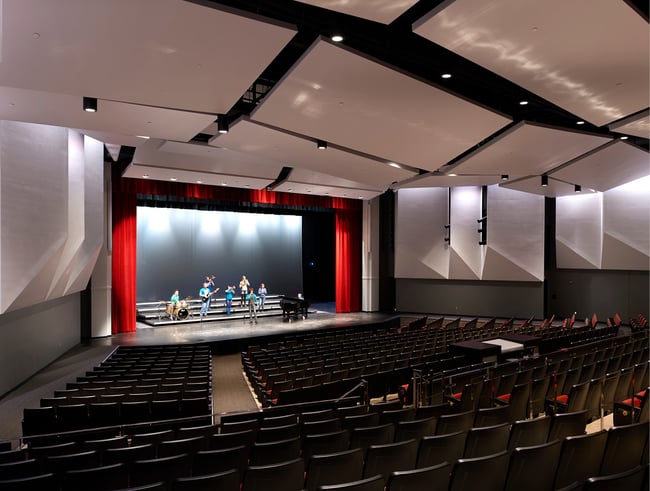 a high school auditorium in Iowa
