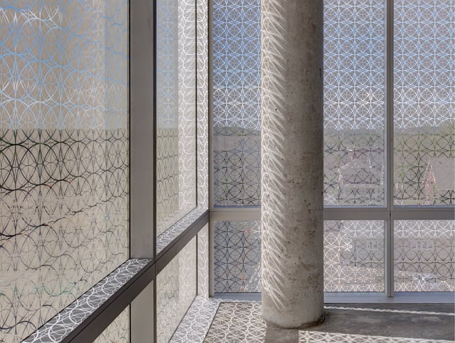 patterned glass at One Place