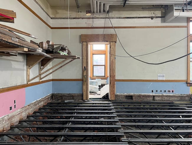 replacement of the second-level floor at the Johnson County Courthouse