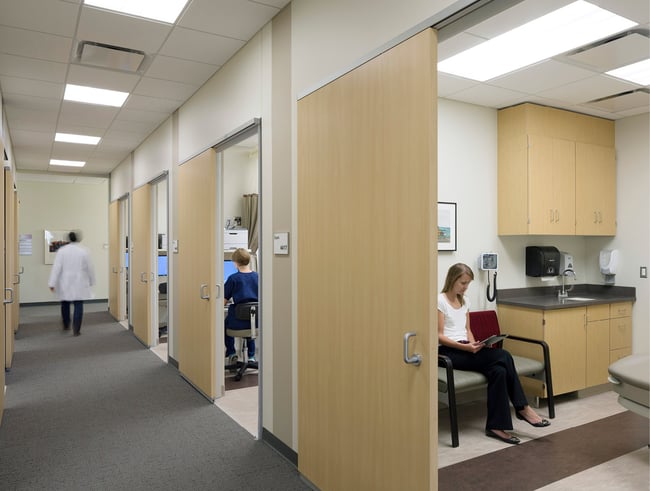 patient in an exam room at a hospital