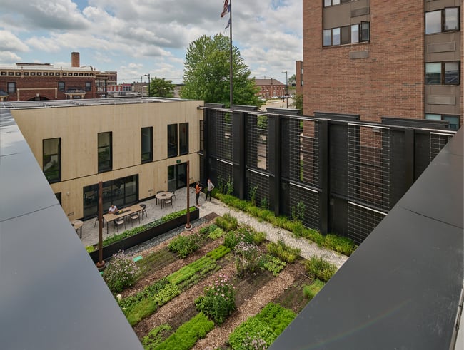 overhead shot of the Stanley Center's urban agriculture space