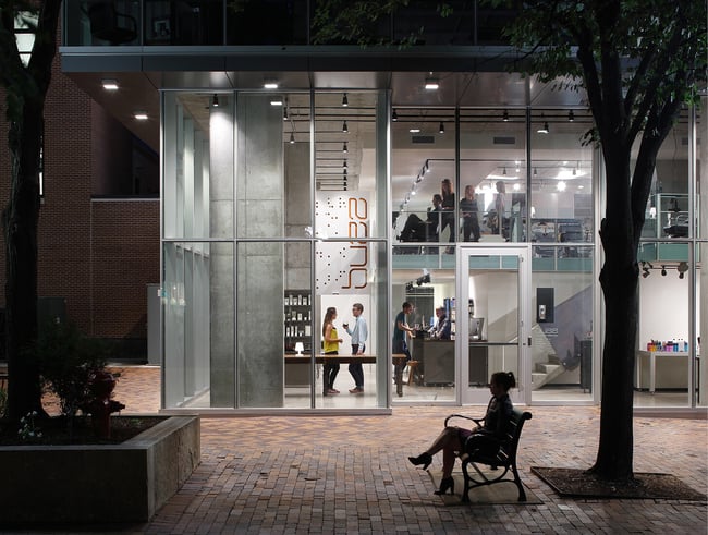 ground floor of Park@201, a mixed-use development that used TIF