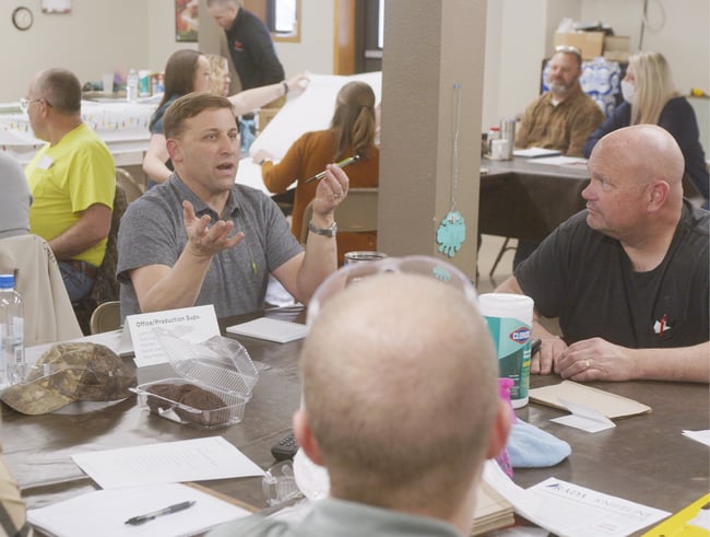 small group discussion in a visioning workshop