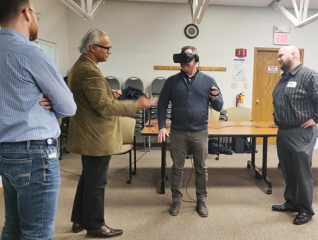 an architect using a virtual reality headset